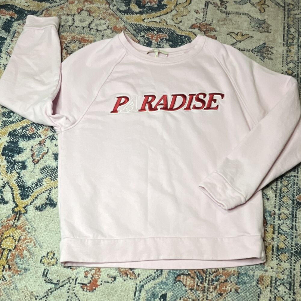 Maje Talina Paradise Pink Embroidered Sweatshirt Pullover Size 1 XS/S